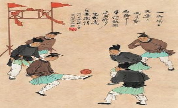 Earliest forms of football (soccer) being played in China