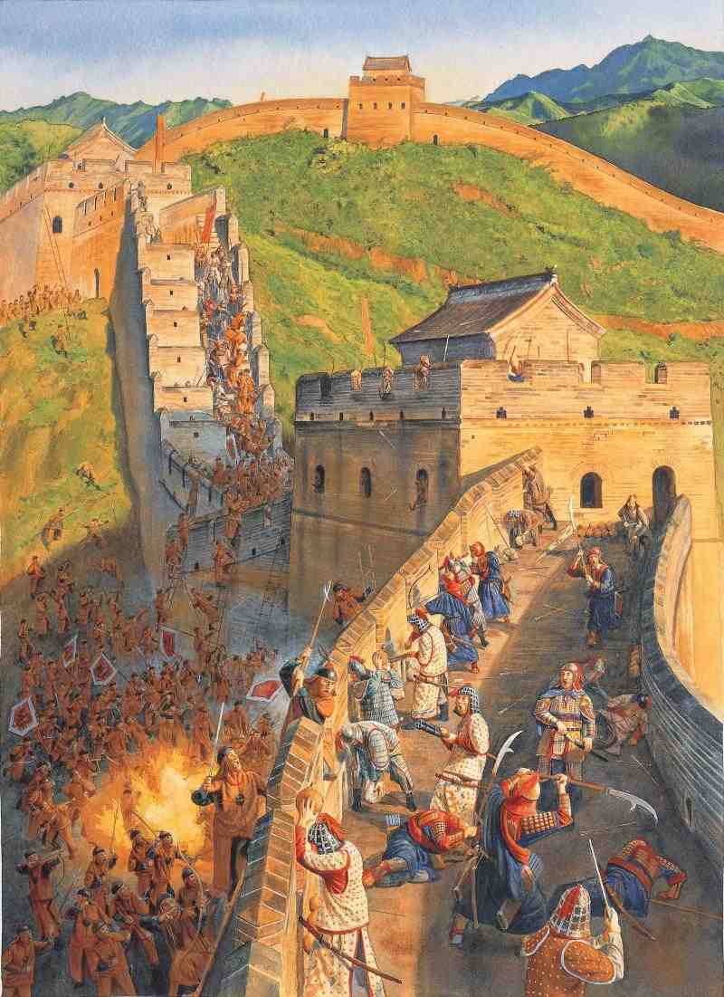 A painting of war on the Great Wall of China