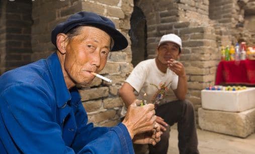 A Chinese seller on a touristy section of China's Great Wall