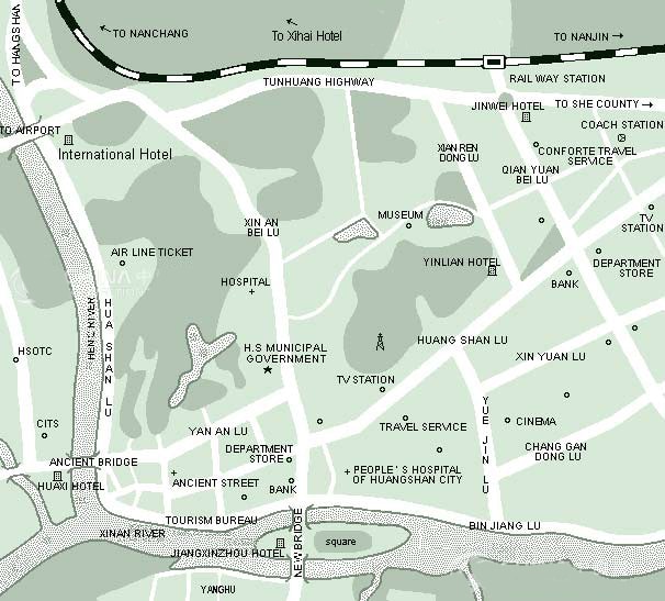 Huangshan city travel map