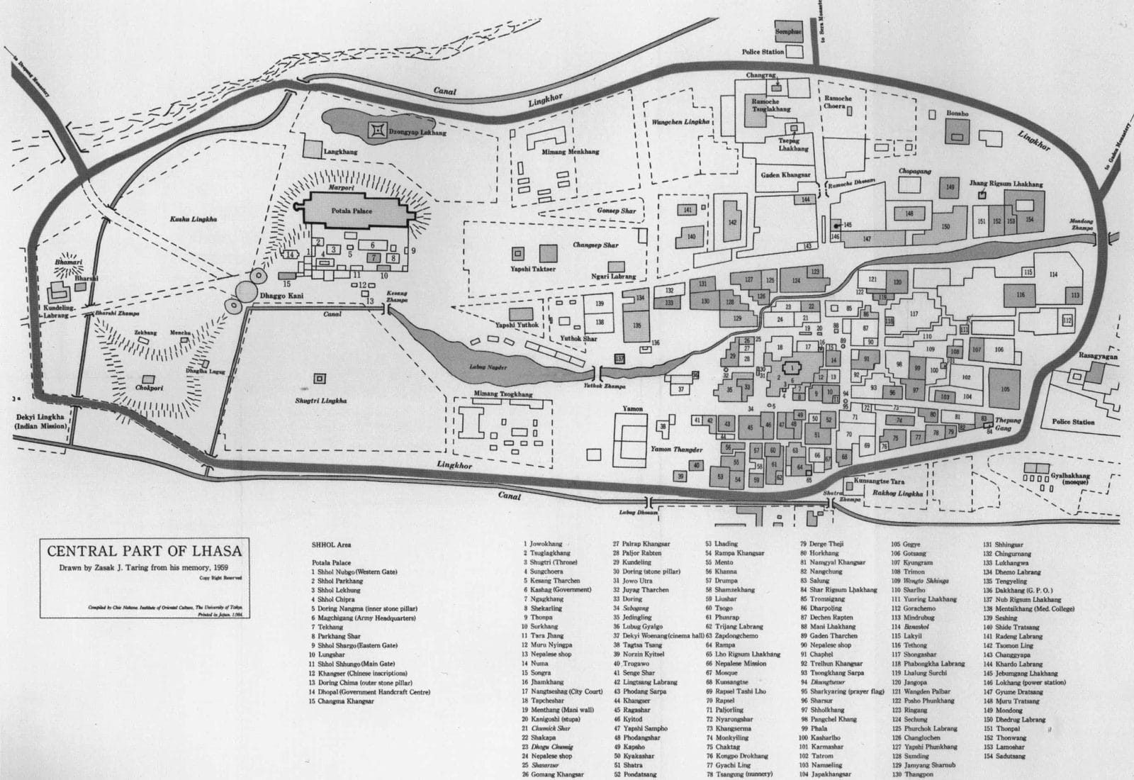 lhasa tourist street map english hi-res detailed downloadable Lhasa detailed street map
