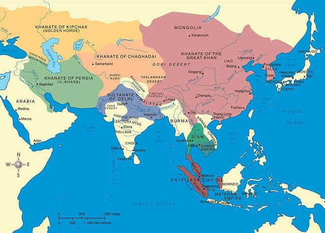 Map of East Asia, hi-lighting Chinese regions
