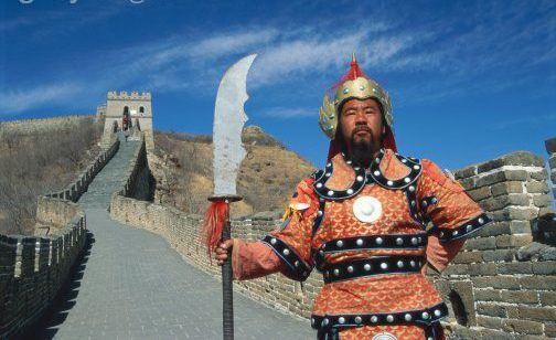 A Chinese guard on the Great Wall of China